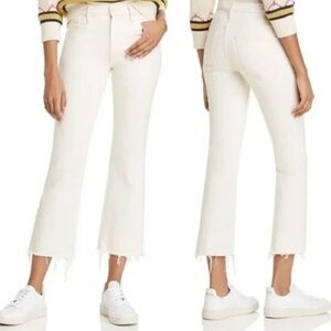 MOTHER Jeans The Insider Ankle Fray Act Natural Ivory White Size 27
